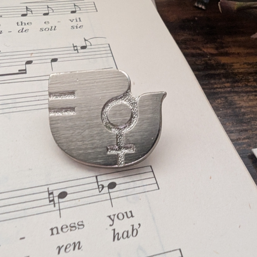 Silver Feminist Symbol Brooch